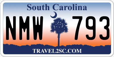 SC license plate NMW793