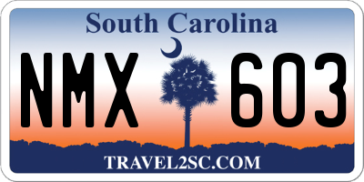 SC license plate NMX603
