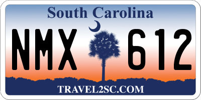 SC license plate NMX612
