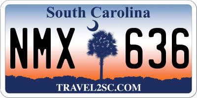 SC license plate NMX636