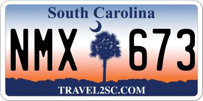 SC license plate NMX673