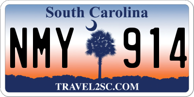 SC license plate NMY914