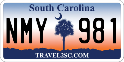 SC license plate NMY981