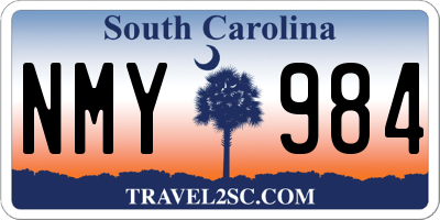 SC license plate NMY984