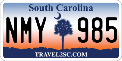 SC license plate NMY985