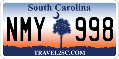 SC license plate NMY998