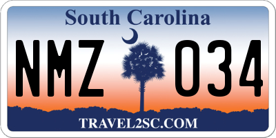 SC license plate NMZ034