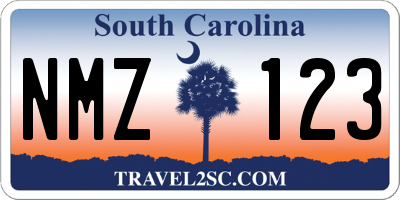 SC license plate NMZ123