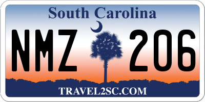SC license plate NMZ206