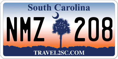 SC license plate NMZ208