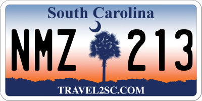 SC license plate NMZ213