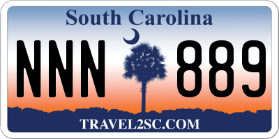 SC license plate NNN889