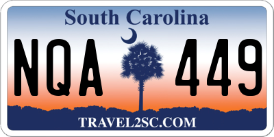 SC license plate NQA449