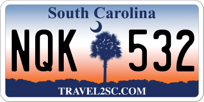 SC license plate NQK532