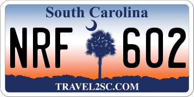 SC license plate NRF602