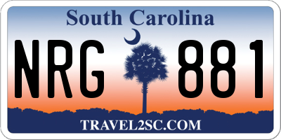 SC license plate NRG881