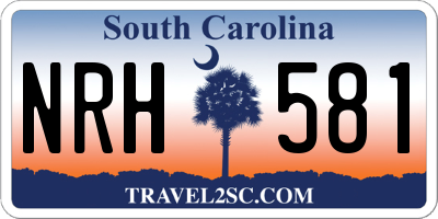 SC license plate NRH581