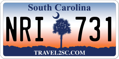 SC license plate NRI731