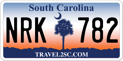 SC license plate NRK782