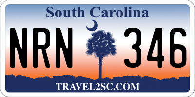 SC license plate NRN346