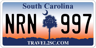SC license plate NRN997