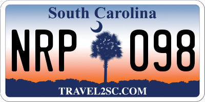 SC license plate NRP098