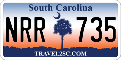 SC license plate NRR735