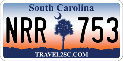 SC license plate NRR753