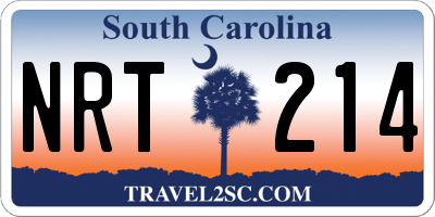 SC license plate NRT214