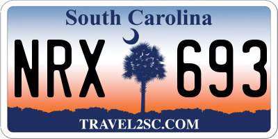 SC license plate NRX693