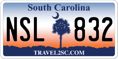 SC license plate NSL832