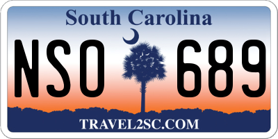 SC license plate NSO689