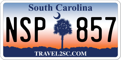 SC license plate NSP857