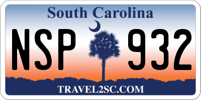 SC license plate NSP932