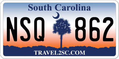SC license plate NSQ862