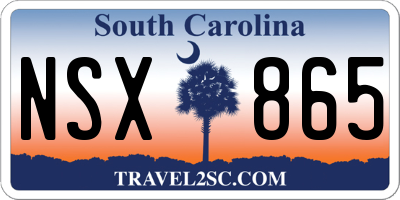 SC license plate NSX865