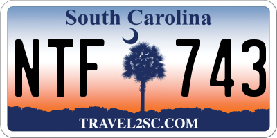 SC license plate NTF743