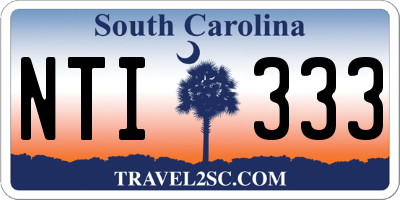 SC license plate NTI333