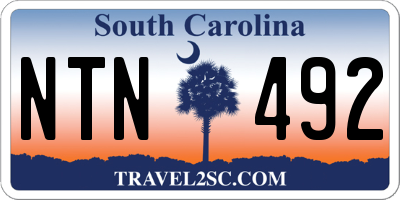 SC license plate NTN492