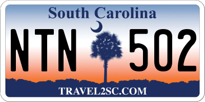 SC license plate NTN502