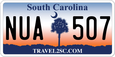 SC license plate NUA507