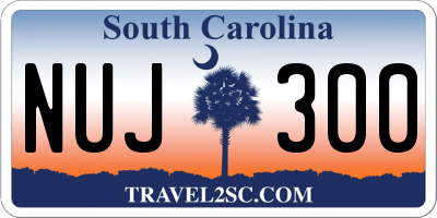 SC license plate NUJ300