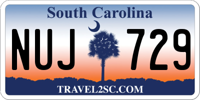 SC license plate NUJ729
