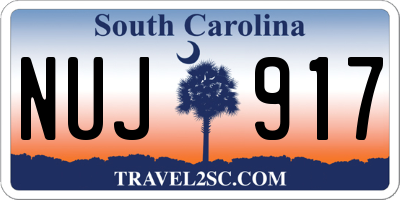 SC license plate NUJ917