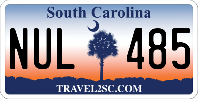 SC license plate NUL485