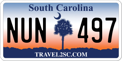 SC license plate NUN497