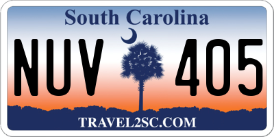 SC license plate NUV405