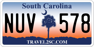SC license plate NUV578
