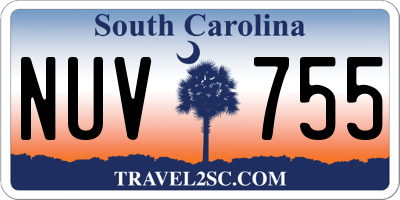 SC license plate NUV755