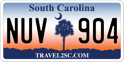 SC license plate NUV904